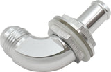 90 Deg Bulkhead Fitting -8AN To 1/2" 12mm Barb Push On AF937-08-08S - Aeroflow