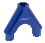 Billet Y-Piece 2X -8AN Female To 1X -10ORB Blue AF939-08-10 - Aeroflow