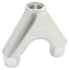 Billet Y-Piece 2X -8AN Female To 1X -10ORB Silver AF939-08-10S - Aeroflow