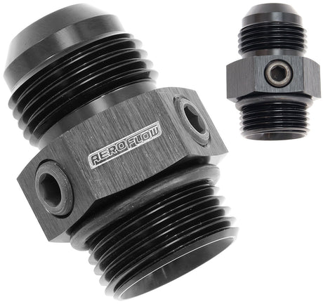 -12ORB To -12AN With 3 x 1/8" NPT Ports AF944-12BLK - Aeroflow