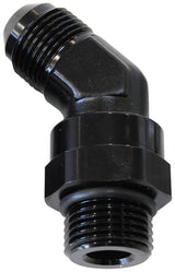 Male -8 ORB 45 To -10AN Male Black Full Swivel AF945-10-08BLK - Aeroflow