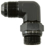 Male -10 ORB 90 To -8AN Male Black Full Swivel AF949-08-10BLK - Aeroflow