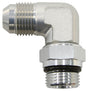 Male -12 ORB 90 To -12AN Male Silver Full Swivel AF949-12S - Aeroflow