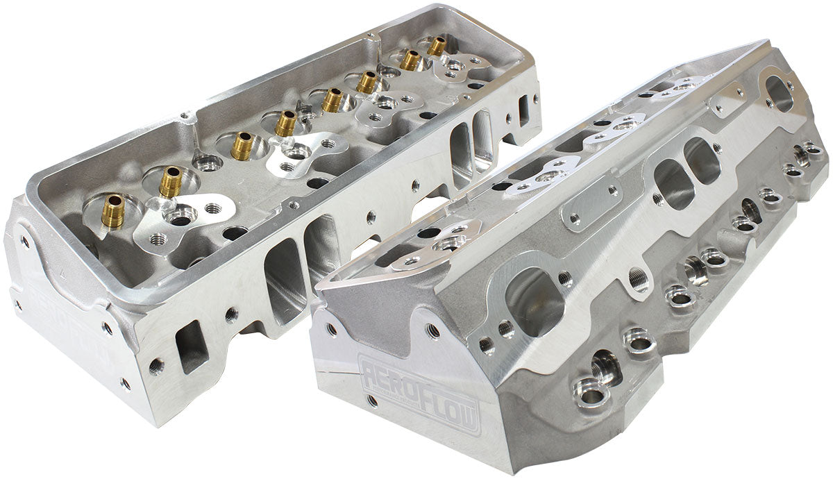 SBC 213cc CNC Alloy Heads Bare 68cc, 2.08"/1.60" Valves, Pair AF95-0401 - Aeroflow