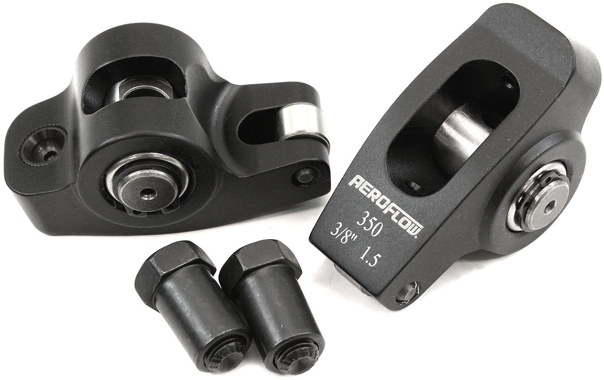 SBC Rocker Arms 3/8" Stud 1.5 Ratio 350 Alloy 2024 Roller Pair AF95-1100-2 - Aeroflow