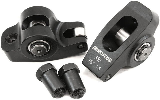 SBC Rocker Arms 3/8" Stud 1.5 Ratio 350 Alloy 2024 Roller Pair AF95-1100-2 - Aeroflow