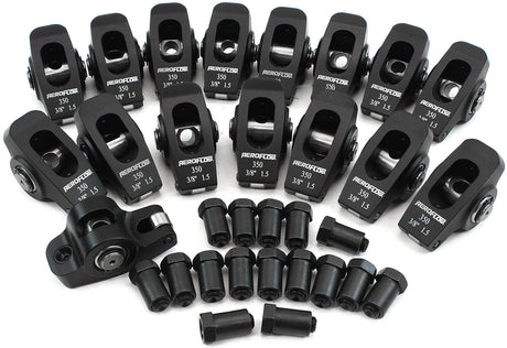 SBC Rocker Arms 3/8" Stud 1.5 Ratio 350 Alloy 2024 Roller 16 AF95-1100 - Aeroflow