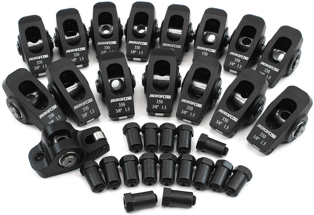 SBC Rocker Arms 3/8" Stud 1.5 Ratio 350 Alloy 2024 Roller 16 AF95-1100 - Aeroflow