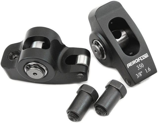 SBC Rocker Arms 3/8" Stud 1.6 Ratio 350 Alloy 2024 Roller Pair AF95-1102-2 - Aeroflow