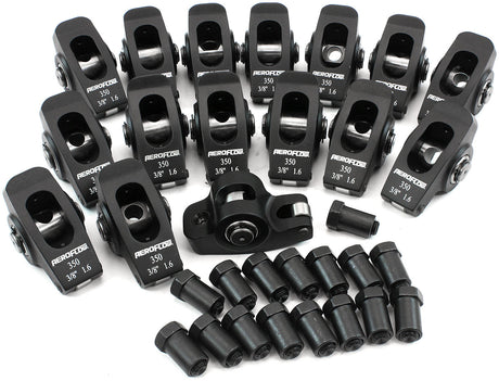 SBC Rocker Arms 3/8" Stud 1.6 Ratio 350 Alloy 2024 Roller 16 AF95-1102 - Aeroflow