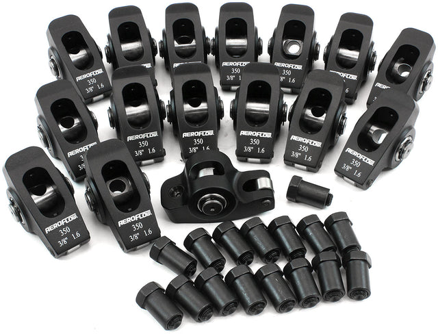 SBC Rocker Arms 3/8" Stud 1.6 Ratio 350 Alloy 2024 Roller 16 AF95-1102 - Aeroflow