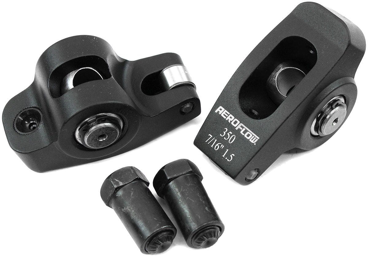 SBC Rocker Arms 7/16" Stud 1.5 Ratio 350 Alloy 2024 Roller Pair AF95-1105-2 - Aeroflow