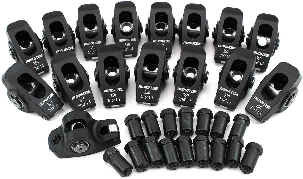 SBC Rocker Arms 7/16" Stud 1.5 Ratio 350 Alloy 2024 Roller 16 AF95-1105 - Aeroflow