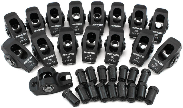 SBC Rocker Arms 7/16" Stud 1.5 Ratio 350 Alloy 2024 Roller 16 AF95-1105 - Aeroflow