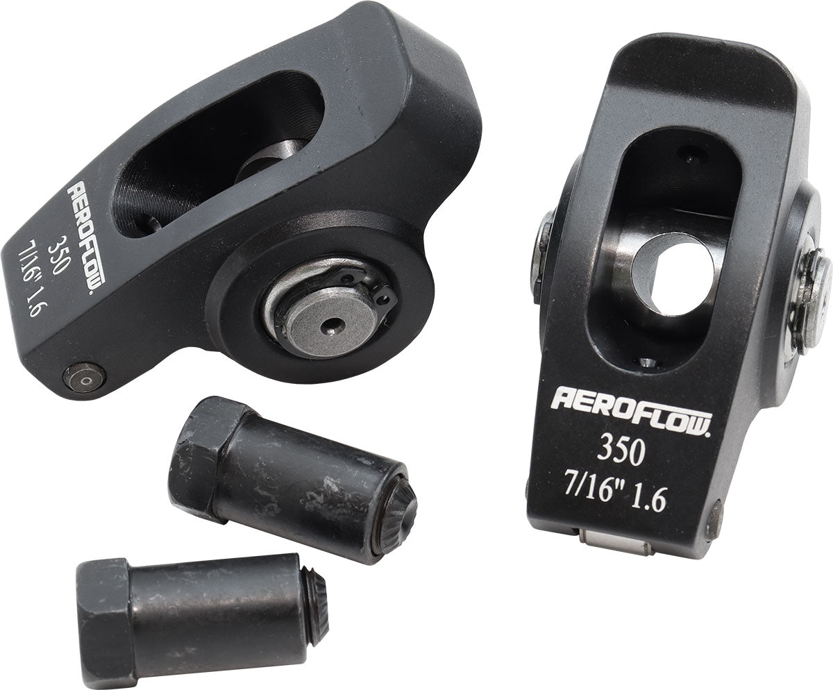 SBC Rocker Arms 7/16" Stud 1.6 Ratio 350 Alloy 2024 Roller Pair AF95-1107-2 - Aeroflow
