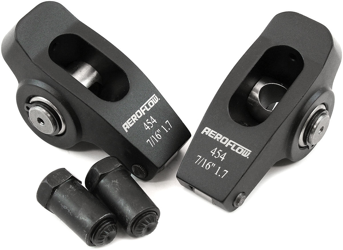 BBC Rocker Arms 7/16" Stud 1.7 Ratio 454 Alloy 2024 Roller Pair AF95-1115-2 - Aeroflow