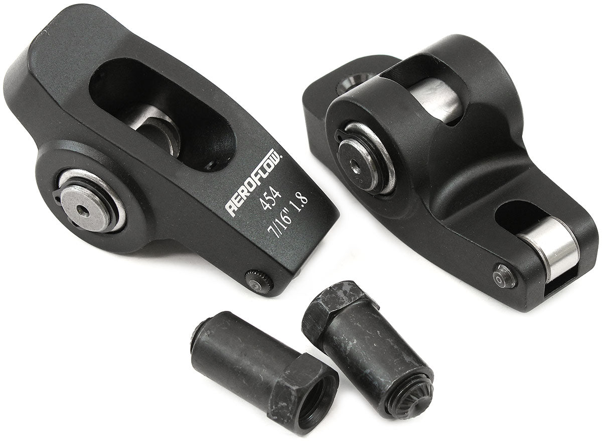 BBC Rocker Arms 7/16" Stud 1.8 Ratio 454 Alloy 2024 Roller Pair AF95-1117-2 - Aeroflow