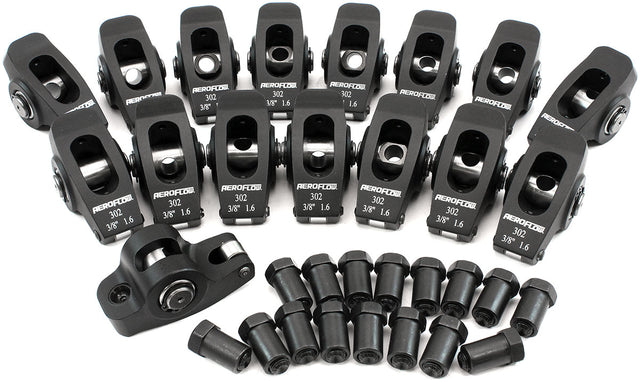 SBF Rocker Arms 3/8" Stud 1.6 Ratio Windsor 302 351 Roller Alloy AF95-1120 - Aeroflow
