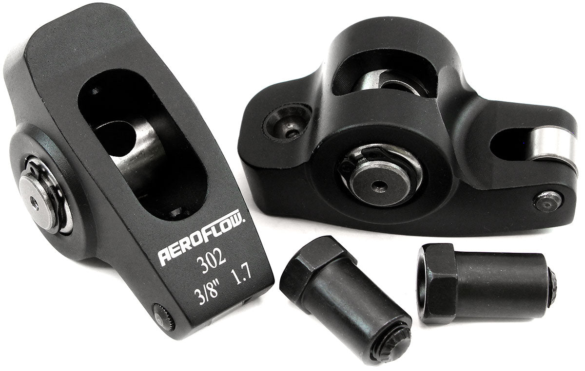 SBF Rocker Arms 3/8" Stud 1.7 Ratio Windsor 302 351 Roller Alloy AF95-1121-2 - Aeroflow