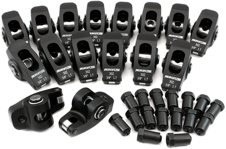SBF Rocker Arms 3/8" Stud 1.7 Ratio Windsor 302 351 Roller Alloy AF95-1121 - Aeroflow
