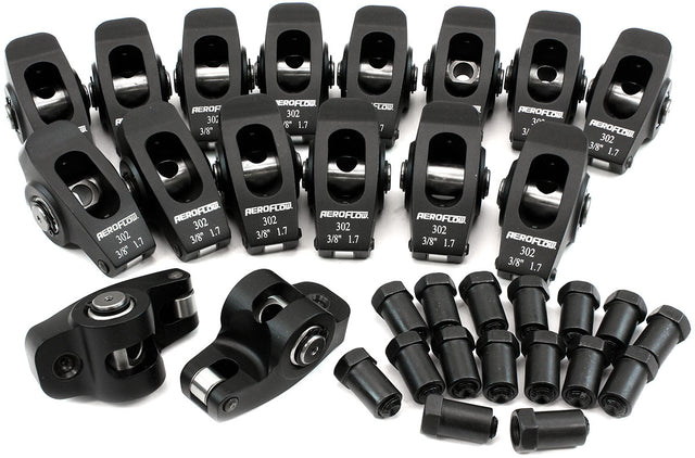 SBF Rocker Arms 3/8" Stud 1.7 Ratio Windsor 302 351 Roller Alloy AF95-1121 - Aeroflow