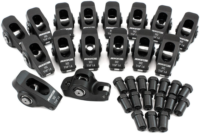 SBF Rocker Arms 7/16" Stud 1.6 Ratio Windsor 302 351 Roller Alloy AF95-1122 - Aeroflow