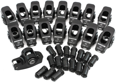 SBF Rocker Arms 7/16" Stud 1.7 Ratio Windsor 302 351 Roller Alloy AF95-1123 - Aeroflow