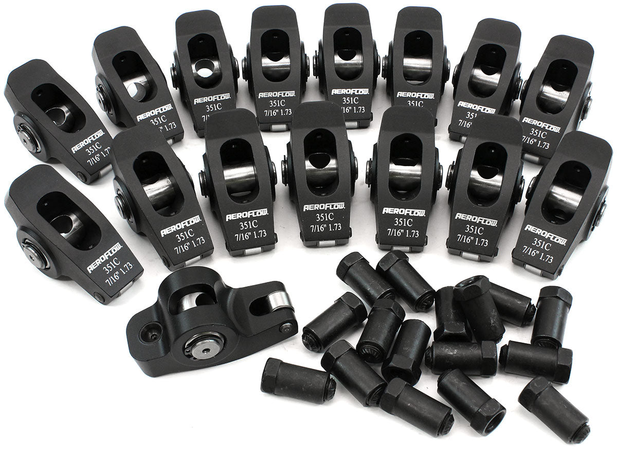 Ford Cleveland 351 Rocker Arms 7/16" Stud 1.73 Ratio Roller Alloy AF95-1128 - Aeroflow