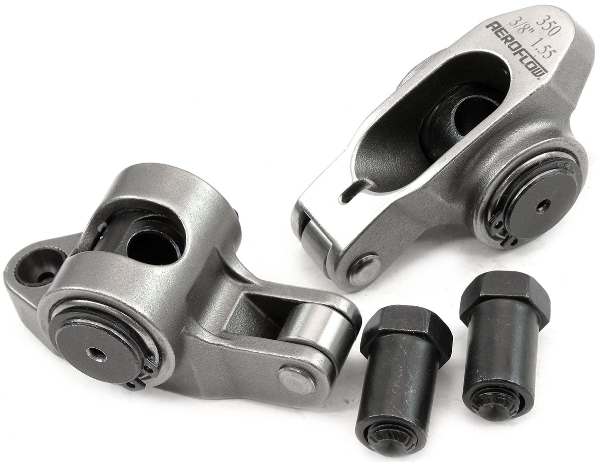 SBC S/S Rocker Arms 3/8" Stud 1.55 Ratio 350 Stainless Roller 2 AF95-1201-2 - Aeroflow