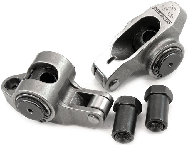 SBC S/S Rocker Arms 3/8" Stud 1.55 Ratio 350 Stainless Roller 2 AF95-1201-2 - Aeroflow