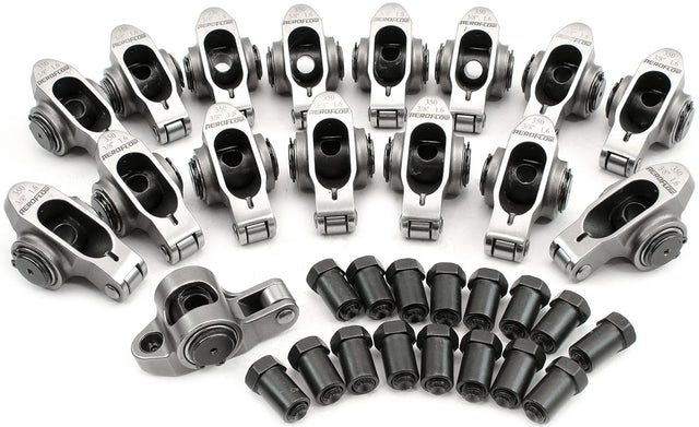 SBC S/S Rocker Arms 3/8" Stud 1.60 Ratio 350 Stainless Roller 16 AF95-1202 - Aeroflow