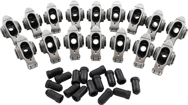 SBC S/S Rocker Arms 7/16" Stud 1.60 Ratio 350 Stainless Roller 16 AF95-1207 - Aeroflow