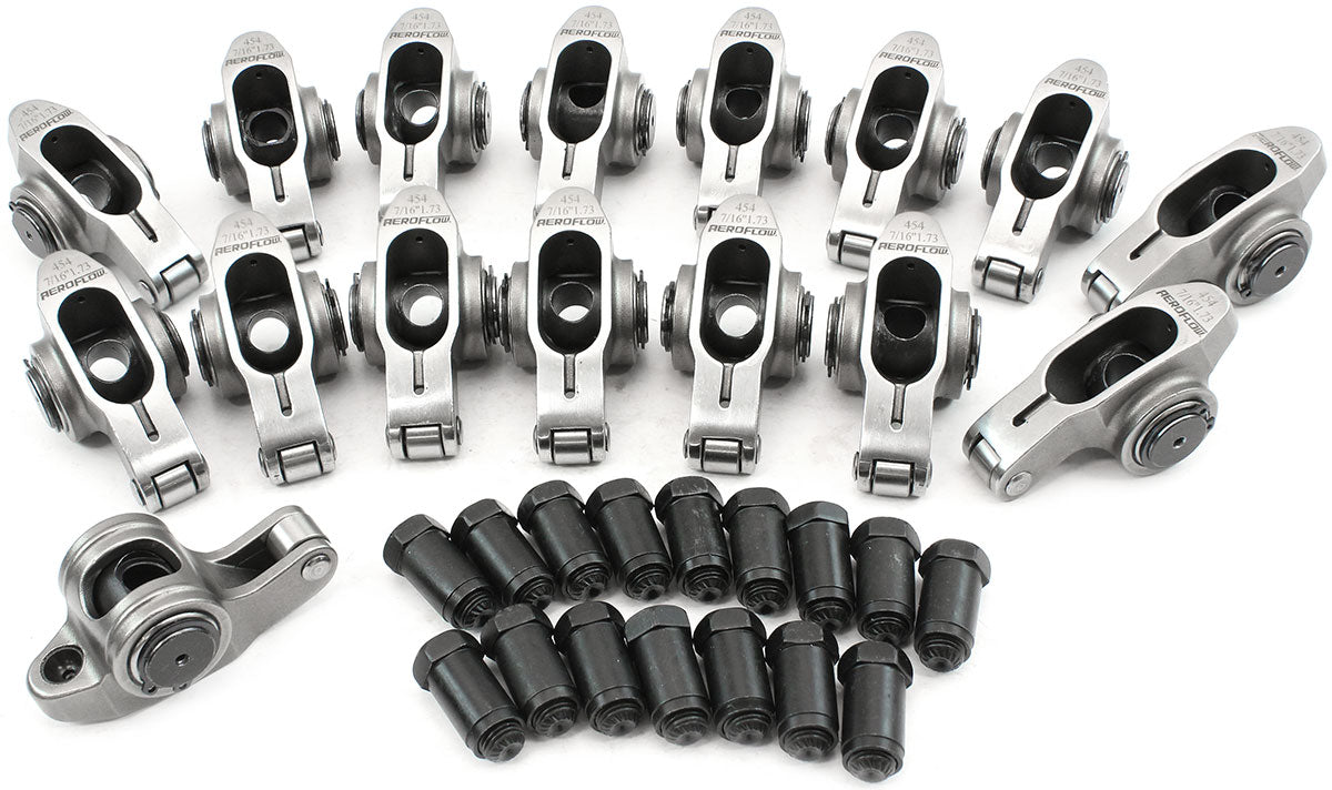 BBC S/S Rocker Arms 7/16" Stud 1.73 Ratio 454 Stainless Roller 16 AF95-1216 - Aeroflow