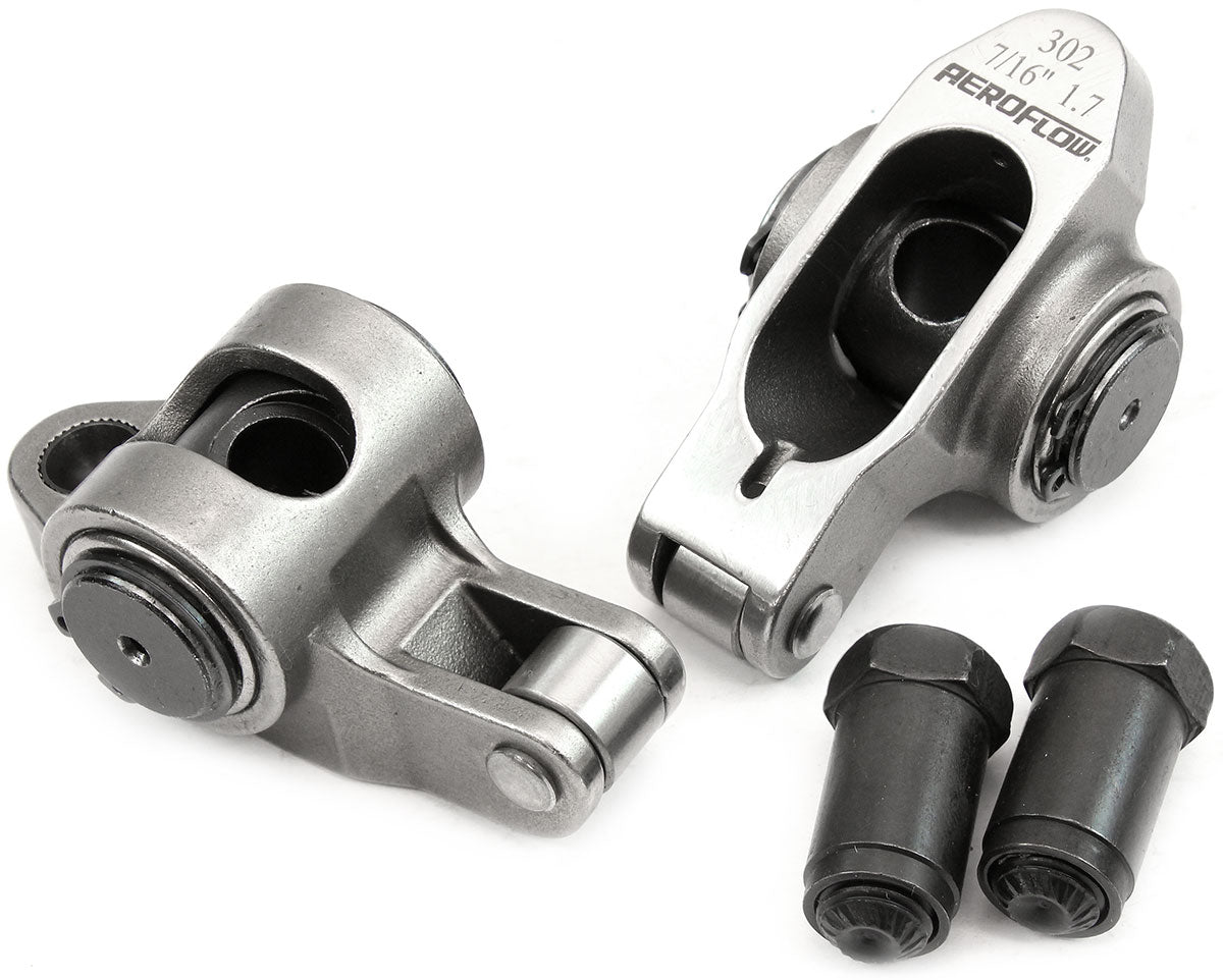 SBF S/S Rocker Arms 7/16" Stud 1.70 Windsor 302 351 Roller 2 Stainless 95-1223-2 AF95-1223-2 - Aeroflow