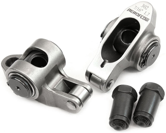 SBF S/S Rocker Arms 7/16" Stud 1.70 Windsor 302 351 Roller 2 Stainless 95-1223-2 AF95-1223-2 - Aeroflow