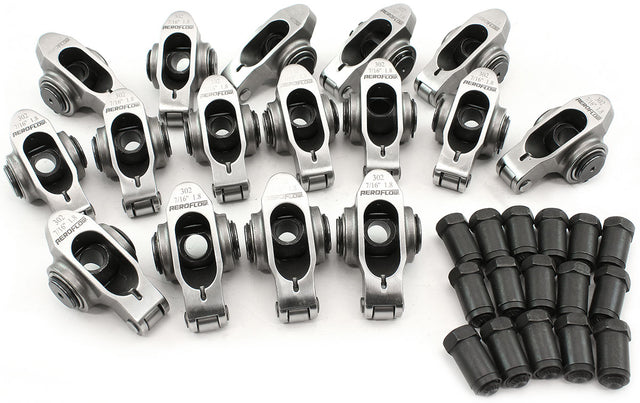 SBF S/S Rocker Arms 7/16" Stud 1.80 Windsor 302 351 Roller 16 Stainless AF95-1224 - Aeroflow