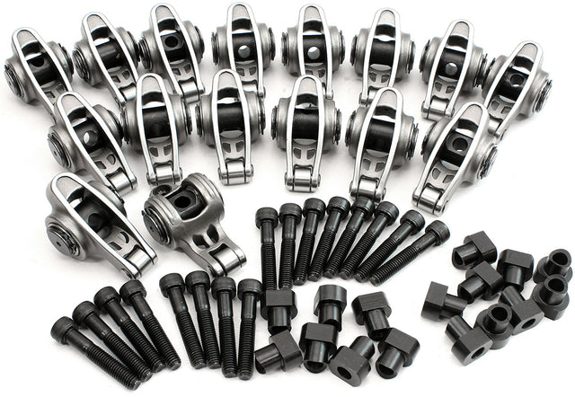 GM LS1 S/S Rocker Arm M8 Stud 1.7 Ratio Cathedral Roller LS2 Stainless AF95-1235 - Aeroflow