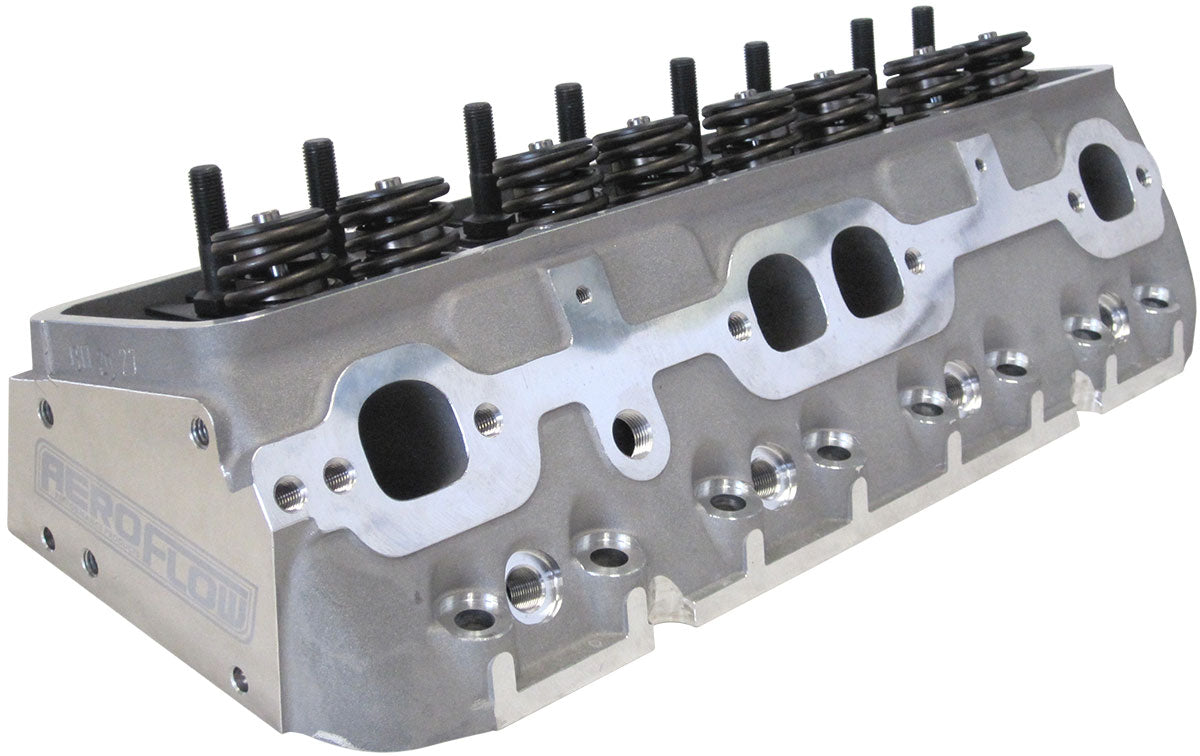Aluminium Cylinder Heads, SBC 212cc, Angled Plug, 66cc, Pair AF95-2400 - Aeroflow