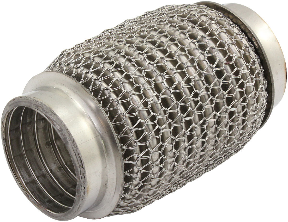1-5/8" I.D Exhaust Mesh Flex Pipe Joint 4" Long 304 S/S Steel AF9512-1625 - Aeroflow