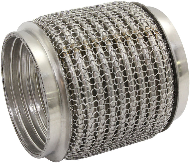 2-1/4" I.D Exhaust Mesh Flex Pipe Joint 4" Long 304 S/S Steel AF9512-2250 - Aeroflow