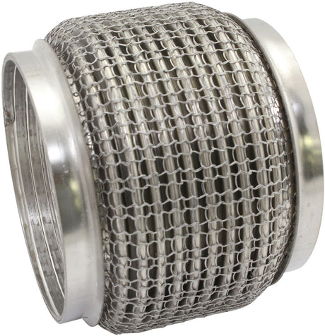 4" I.D Exhaust Mesh Flex Pipe Joint 4" Long 304 S/S Steel AF9512-4000 - Aeroflow