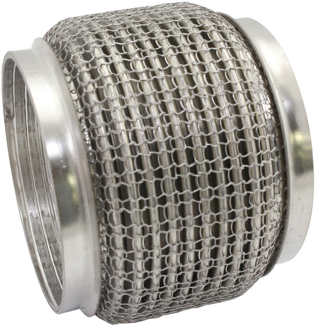 4" I.D Exhaust Mesh Flex Pipe Joint 4" Long 304 S/S Steel AF9512-4000 - Aeroflow