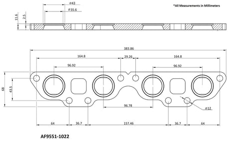 Nissan SR20 Header Flange Only Stainless Steel CNC AF9551-1022SS - Aeroflow
