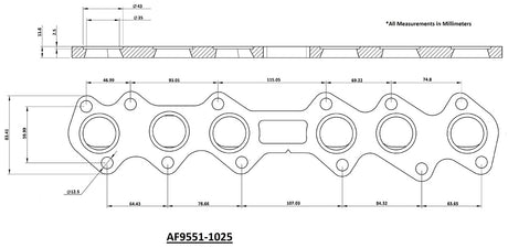 Toyota 2JZ-GTE Header Flange Only Turbo Stainless Steel AF9551-1025SS - Aeroflow