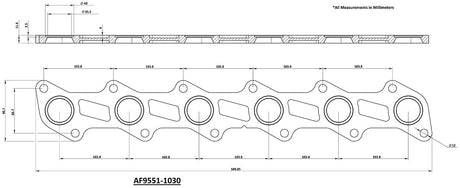 Ford Barra XR6 Header Flange Only BA BF FG Stainless Steel AF9551-1030SS - Aeroflow