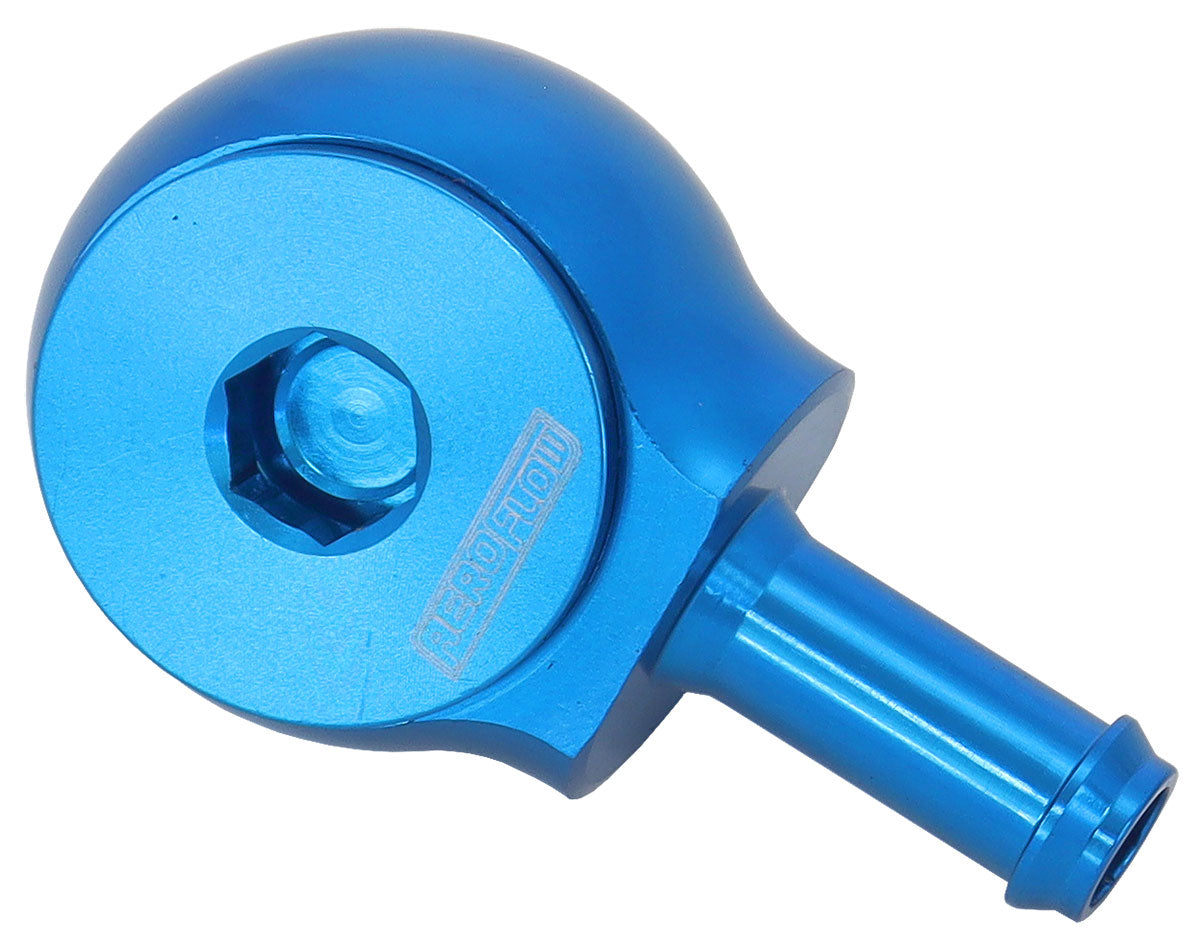 Slimline -6ORB To 5/16" Barb 90 Deg Tight Radius Blue AF959-05-06 - Aeroflow