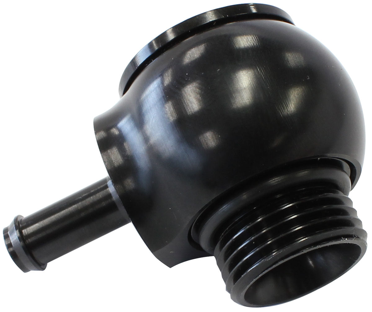 Slimline -10ORB To 5/16" Barb 90 Deg Tight Radius Black AF959-05-10BLK - Aeroflow