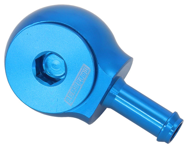 Slimline -10ORB To 1/2" Barb 90 Deg Tight Radius Blue AF959-08-10 - Aeroflow