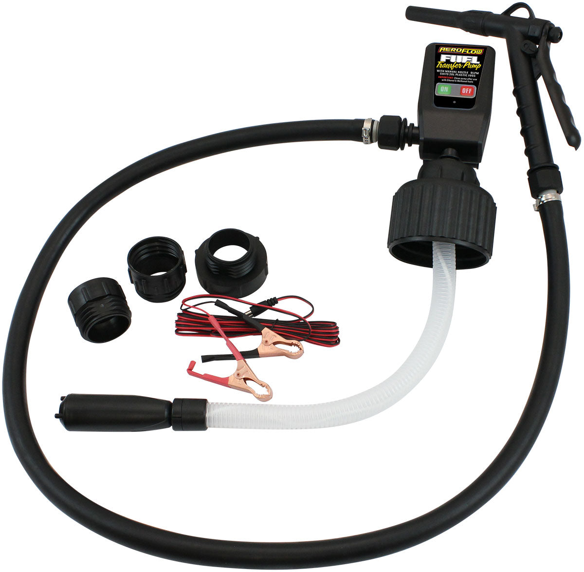 Fuel Transfer Pump Jug Manual Nozzle 9 Lpm Fluid 20L Tank Battery AF98-1100 - Aeroflow