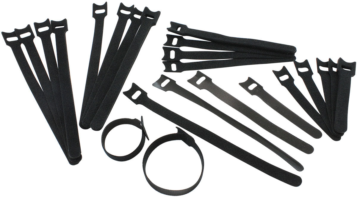 Velcro Zip Cable Tie 11mm Wide 40 Multi Pack Piece Black AF98-1120 - Aeroflow